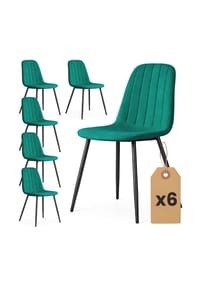 Akord - Lumo Gesteppte Esszimmerstühle aus Samt, 6er-Set - beige