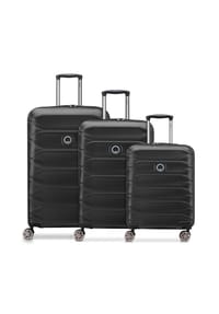 DELSEY PARIS Meteor - Meteor 4 Rollen Kofferset 3-teilig mit Dehnfalte - black