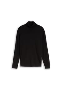 TOM TAILOR - Rollkragenpullover, Baumwolle, für Herren - 29999 BLACK