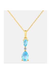 Diamant L'eternel - Kette mit Anhänger, mit Blautopas, 375 Gelbgold - gold