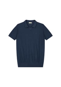 DSTREZZED - Herren Strick-Polo - Mercury Short Sleeve Polo, Melange Slub, Baumwoll-Mix - Beige