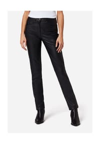 RICANO - Damen Lederhose 9809, High Waist 5-Pocket Optik - Braun