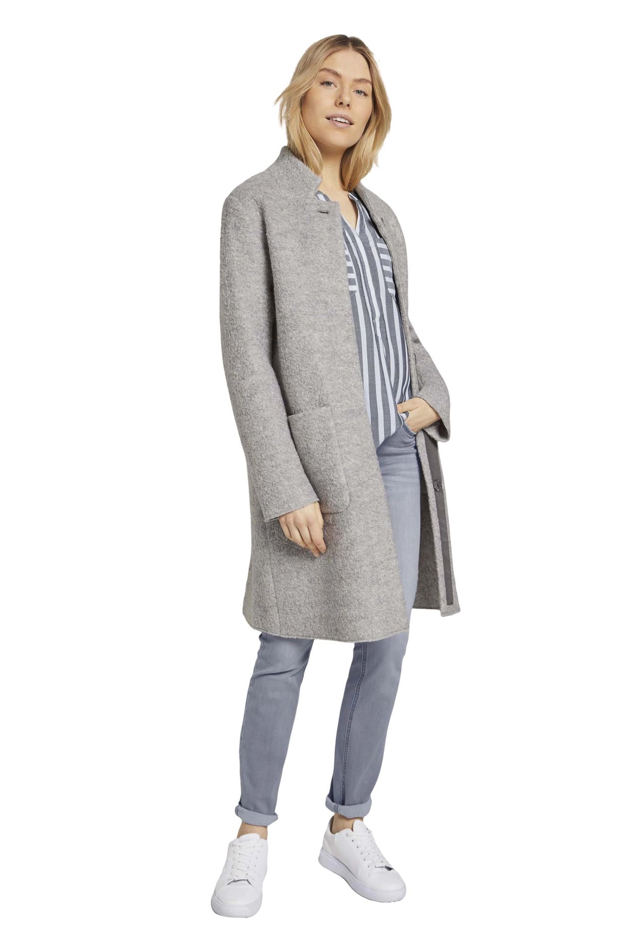 TOM TAILOR Blusenshirt, Split-Neck, Streifen-Design, für Damen 