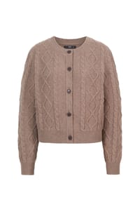 IVKO - Cardigan mit markanter Aran-Zopfstruktur - cherry
