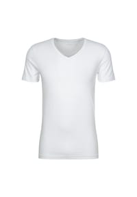 seidensticker - T-Shirt, V-Ausschnitt, uni, für Herren - 1 WEISS
