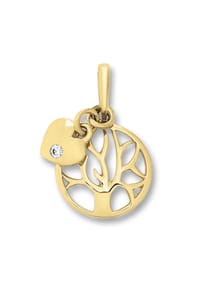ONE ELEMENT Tree of Life Collection - Zirkonia Lebensbaum Anhänger aus 333 Gelbgold - gold