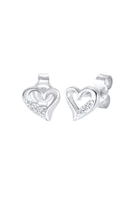 elli. DIAMONDS - Ohrringe Herz Liebe Diamant (0.03 Ct.) 925 Silber - Silber
