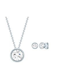 Rafaela Donata - Damen Set (Kette+Ohrringe) aus 925/- Sterling Silber in Silber mit verziert mit Kristallen von Swarovski® - silber