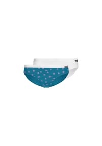 SKINY® - Mädchen Slip, 2er Pack - Rio-Slip, Briefs, Unterhose, Cotton Stretch - Petrol/Weiß