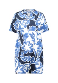 BETTY & CO - Blusenkleid, Split-Neck, für Damen - 1883 CREAM/D. BLUE