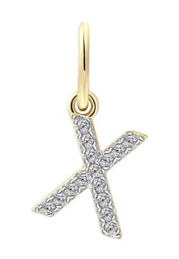 XENOX - Damen Anhänger Buchstabe X, 925er Silber - GELBGOLD