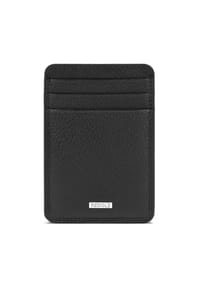 REDOLZ Leather Essentials - Leather Essentials Kreditkartenetui RFID Leder 7 cm mit Geldscheinklammer - black