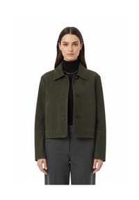 RICANO - Damen Lederjacke Jeena im Bolero-Stil mit Hemdkragen - Braun