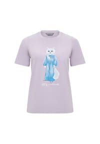 cat e lolette - Lila T-Shirt aus Denim mit Katze - lila