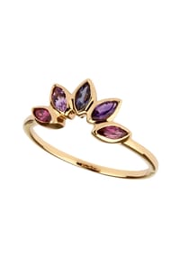 carolin stone - Ring 925/- Sterling Silber 3 Amethyst - gelb