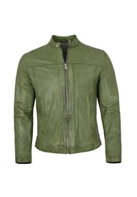 MILESTONE® - Herren Lederjacke Lammnappa grün - oliv