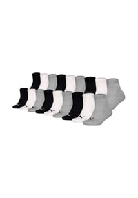 PUMA® - Kinder Quartersocken, 18er Pack - Plain Quarter ECOM 18P, Logo, einfarbig - Schwarz