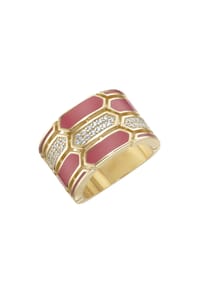 GIORGIO MARTELLO MILANO - Ring mit Emaille-Einlagen und Zirkonia, Silber 925 - gold