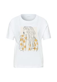 STREET ONE STUDIO - T-Shirt, dropped Shoulders, für Damen - 30000 WHITE