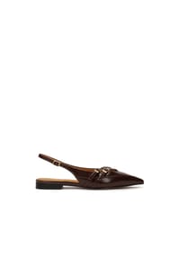 kazar - Slingback-Pumps auf flacher Sohle - Dunkelbraun