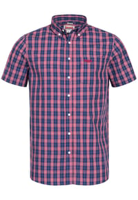 LONSDALE™ - Herren Kurzarmhemd schmale Passform BRIXWORTH - Blue/White/Black