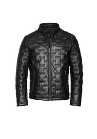 bugatti - Lederjacke BUSANDRO mit Stehkragen - Schwarz