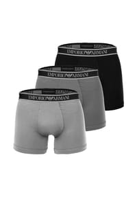 EMPORIO ARMANI - Herren Boxershorts, 3er Pack - CORE LOGOBAND, Boxer, Stretch Cotton - Blau