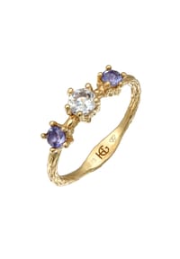 HAZE & GLORY - Ring Topas Lolite Edelstein Klassik 375 Gelbgold - Gold