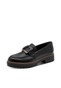 Tamaris - Loafer, Leder, Zierschnalle, für Damen - 003 BLACK LEATHER