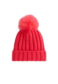 WOOLRICH - Mütze CASHMERE POM POM Beanie - blau