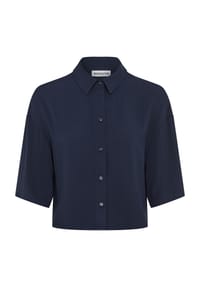 MANGUUN - Hemdbluse, Halbarm, für Damen - 1 FLIEDER BLUME