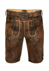EDELNICE - Kurze Wildbock Lederhose Bernd - dunkelbraun
