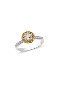 VANDENBERG - Damen Ring, 585er Gold mit Weißgold, 11 Diamanten zus. ca. 0,55 Karat, 14 braune Diamanten zus. ca. 0,20 - Gelbgold/Weißgold