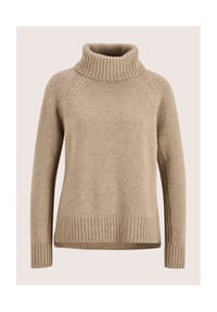 MADELEINE - Schlichter Kaschmirpullover mit Rollkragen - cappuccino / melange
