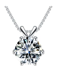 S&T DESIGN ST MOISSANITE - Silberhalskette mit Anhänger, 925 Silber - silber
