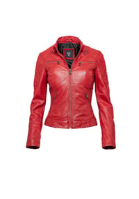 H.I.S - Lederjacke in leicht taillierter Passform - RED