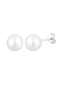 elli. - Ohrringe Perlen Muschelkernperlen Elegant Basic 925 Silber - Weiß