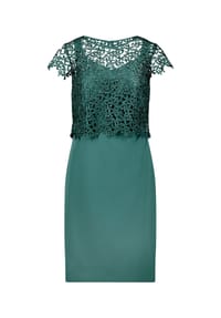 Vera Mont - Etuikleid mit Spitze - Dark Emerald