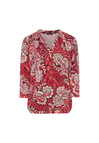 olsen - Shirt mit Allover-Dessin und Tunikaausschnitt - Sienna Red
