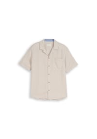 TOM TAILOR - Freizeithemd, Regular Fit, Kurzarm, Reverskragen, Herren - 39617 CASHEW BEIGE