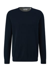 s.Oliver Strickpullover, Rundhals-Ausschnitt, Logo-Stickerei, für Herren Bild 1