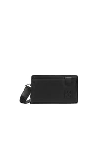 kazar - Schwarze Ledertasche für Männer mit Gürtel - Schwarz