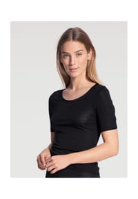 CALIDA - Damen Kurzarm-Shirt aus Wolle-Seide True Confidence - light ivory