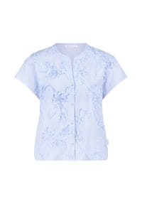 BETTY & CO - Hemdbluse, Rundhals, für Damen - 1886 WHITE/L. BLUE