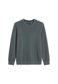 Marc O'Polo - Herren Strickpullover - Knit Pullover, Bio-Baumwoll-Piqué, Rundhals, Regular Fit - Hellgrau