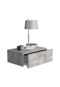 VCM. - Nachtschrank | Wandschublade | Wandboard | Nachttisch | Maße ca. H. 15 x B. 45 x T. 30 cm - Usal M 45 cm - Beton-Grau