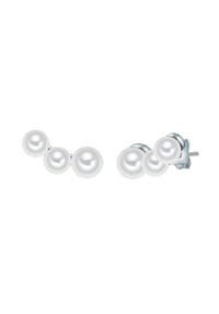 VALERO PEARLS - Damen Ohrringe aus 925/- Sterling Silber in Silber mit Süßwasser-Zuchtperle - silber