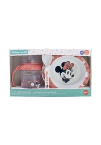 Disney - Disney Minnie Mouse Baby Geschenkset 3-teilig – Trinkbecher, - Weiß 9x20x21cm