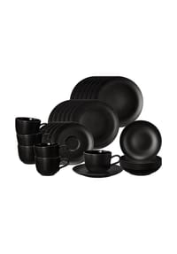 Seltmann Weiden Kombiservice Liberty Velvet Black 30er Set schwarz - LIBERTY VELVET BLACK - schwarz