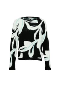 s.Oliver BLACK LABEL - Strickpullover, U-Boot-Ausschnitt, für Damen - 99X2  GREY/BLACK